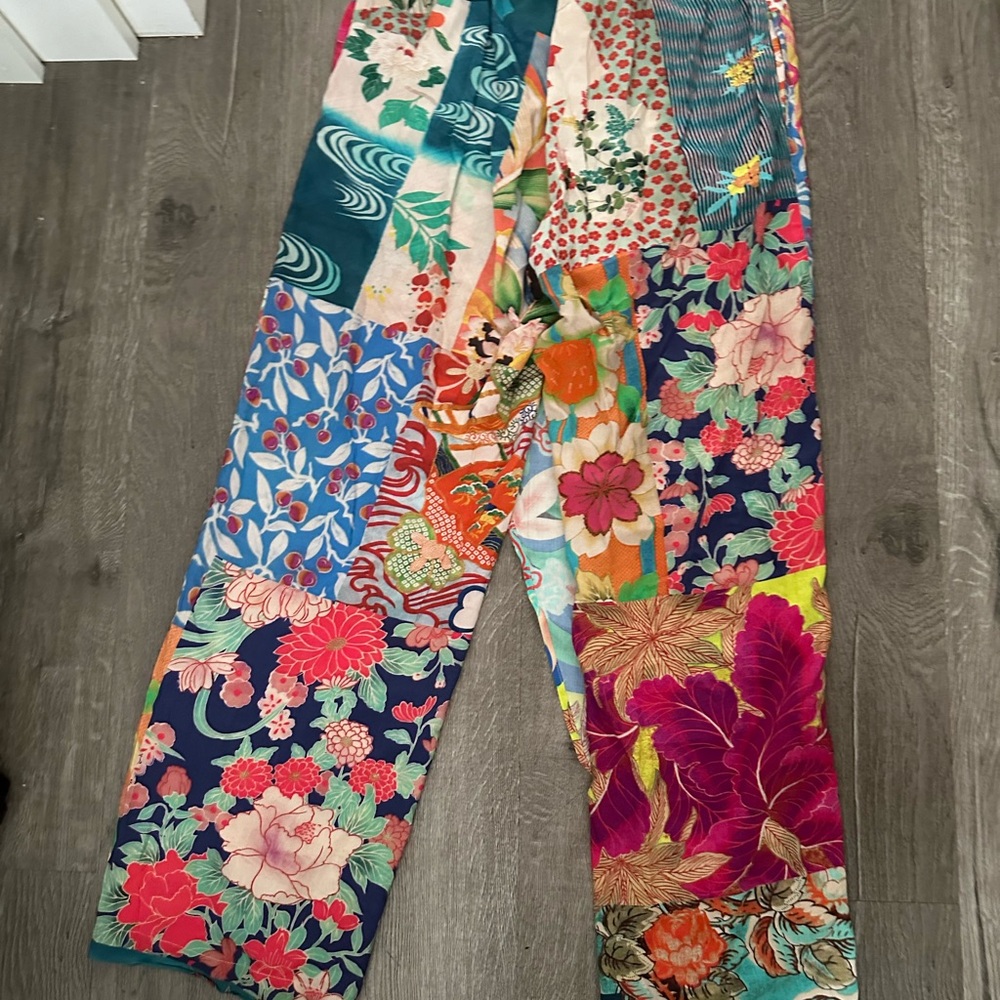 Johnny Was Multicolor Patchwork Wide Leg Pants - image 5